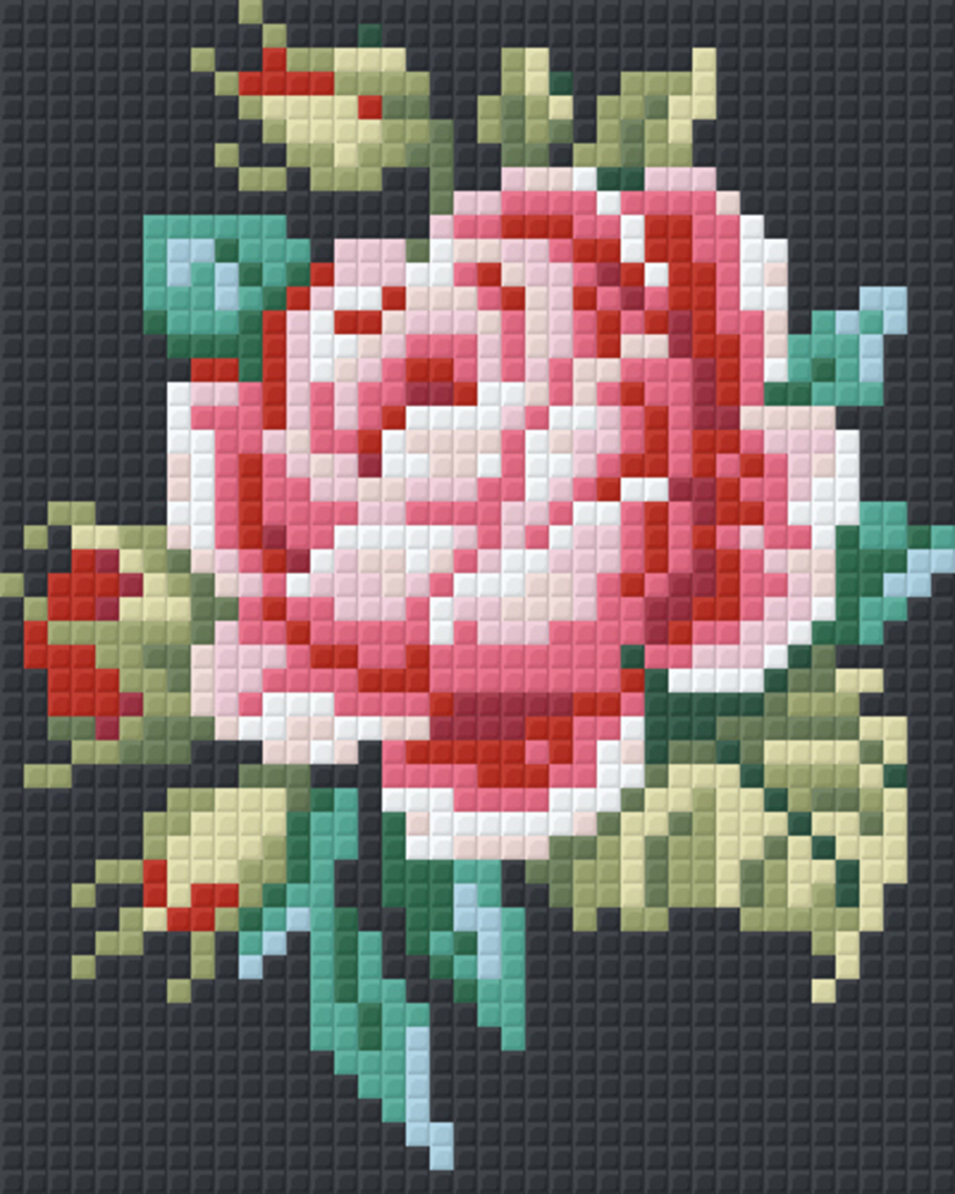 Rose One [1] Baseplate PixelHobby Mini-mosaic Art Kit image 0